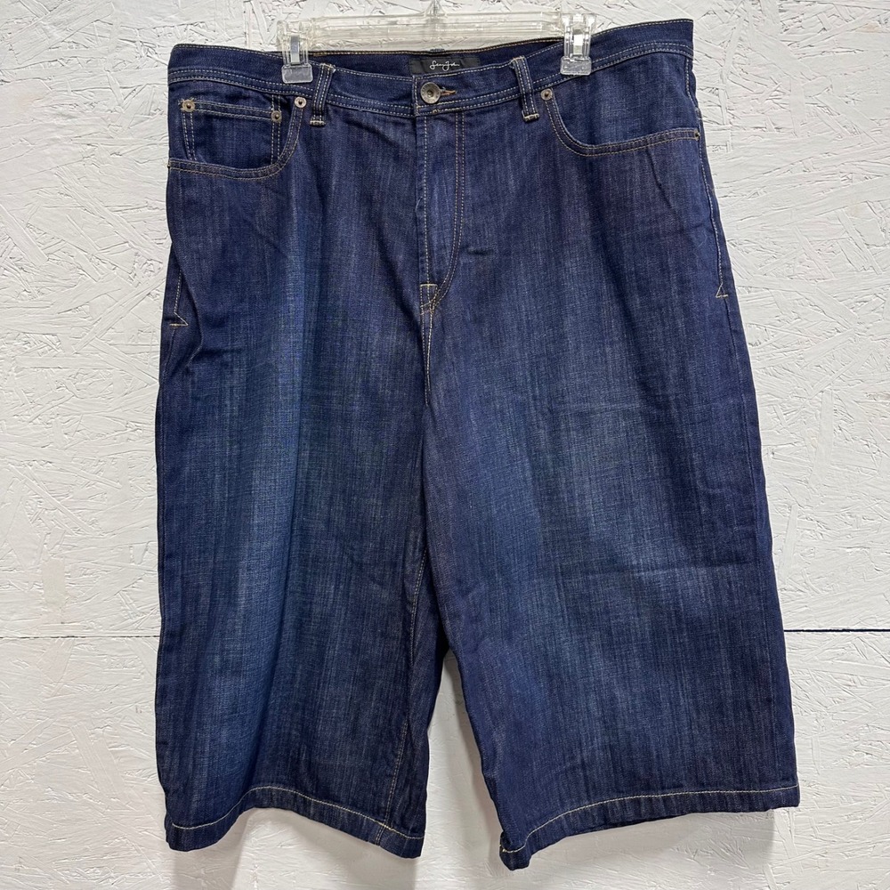 Sean John Sz 38 Denim Jorts Dark Blue Shorts Y2K Streetwear Baggy Relaxed Urban